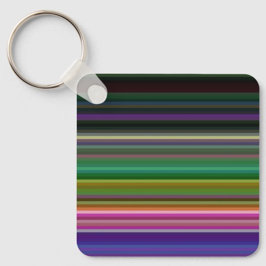 Cute retro-kleurige strepen sleutelhanger (Voorkant)