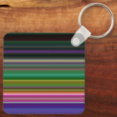 Cute retro-kleurige strepen sleutelhanger (Achterkant)