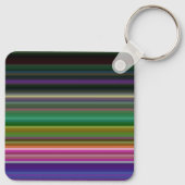Cute retro-kleurige strepen sleutelhanger (Achterkant)