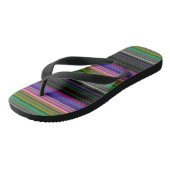 Cute retro-kleurige strepen teenslippers (Schuin)