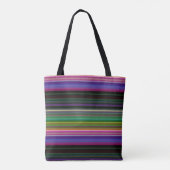 Cute retro-kleurige strepen tote bag (Achterkant)