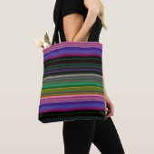 Cute retro-kleurige strepen tote bag (Dichtbij)