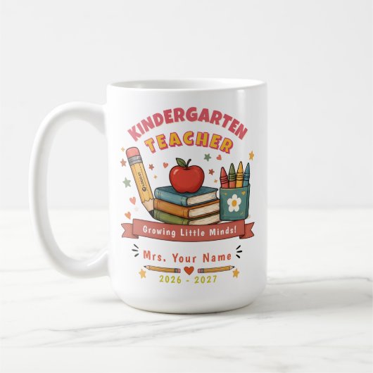 Cute Retro Kleuterleraar Mok (Links)