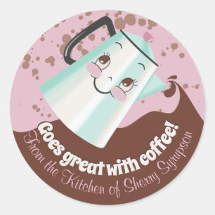 Cute retro koffiepot uit de keuken van de sticker