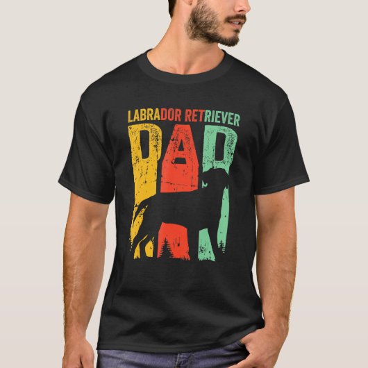Cute Retro Lab Labrador Retriever Dog Pap T-shirt (Voorkant)