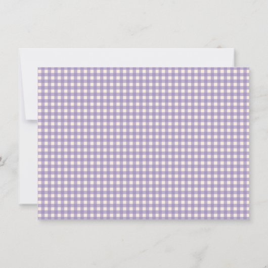 Cute Retro Lavender Gingham Plaid Personalized Notitiekaartje (Achterkant)