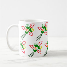 Cute Retro Lente Bloemen op een Koffiekop Mok