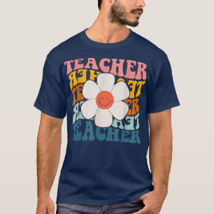 Cute Retro leraar Daisy Colorful elementaire schoo T-shirt