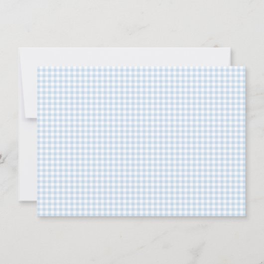 Cute Retro Light Blue Gingham Plaid Personalized Notitiekaartje (Achterkant)