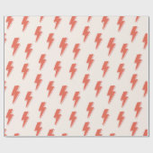 Cute Retro Lightning Bolt Pink Oranje Pattern Cadeaupapier (Vlak)