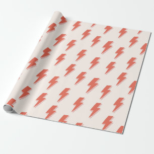 Cute Retro Lightning Bolt Pink Oranje Pattern Cadeaupapier