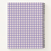 Cute Retro Lila Gingham Pset Personalized Recipe Notitieboek (Achterkant)