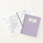 Cute Retro Lila Gingham Pset Personalized Recipe Notitieboek (Binnen)