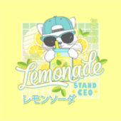 Cute Retro limonade stand CEO Anime Cat Sticker (Voorkant)