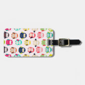 Cute Retro Litte Owls Bagagelabel (Voorkant horizontaal)