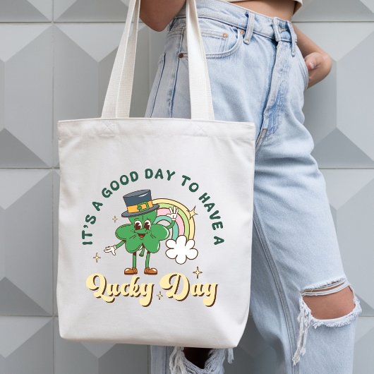 Cute Retro Lucky Clover St. Patrick’s Day Tote Bag