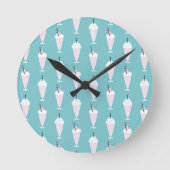 Cute Retro Milkshake Turquoise Ronde Klok (Voorkant)