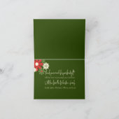 Cute Retro Modern Floral-kerstkleuren Bedankkaart (Binnen)