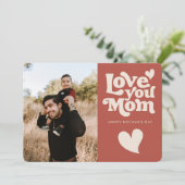 Cute Retro Moederdag Feestdagenkaart (Staand voorkant)