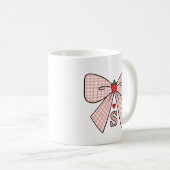 Cute Retro Monogram Initials Strawberry Coquette Koffiemok (Voorkant rechts)