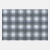 Cute Retro Navy Gingham Pset Pattern Inpakpapier Vel (Voorkant 3)
