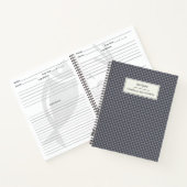 Cute Retro Navy Gingham Pset Personalized Recipe Notitieboek (Binnen)
