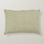 Cute Retro Olive Green Gingham Pset Pattern Accent Kussen<br><div class="desc">Cute Retro Olive Green Gingham Pset Pattern Pillow</div>