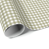 Cute Retro Olive Green Gingham Pset Pattern Cadeaupapier (Rol Hoek)