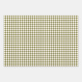 Cute Retro Olive Green Gingham Pset Pattern Inpakpapier Vel (Voorkant 2)