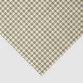 Cute Retro Olive Green Gingham Pset Pattern Tissuepapier (Detail)