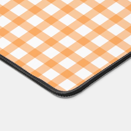 Cute Retro Orange Gingham Plaid pattern Bureaumat (Hoek)