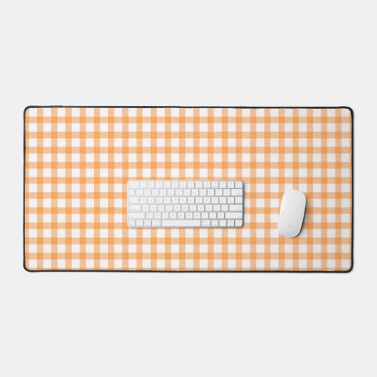 Cute Retro Orange Gingham Plaid pattern Bureaumat (Keyboard & Muis)