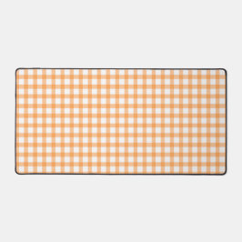 Cute Retro Orange Gingham Plaid pattern Bureaumat