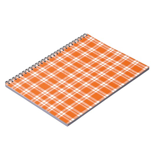 Cute Retro Orange Gingham Plaid Pattern Notitieboek (Linkerzijde)