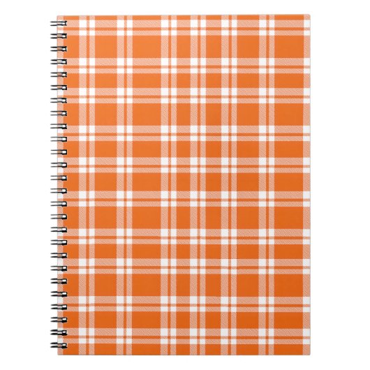 Cute Retro Orange Gingham Plaid Pattern Notitieboek (Voorkant)