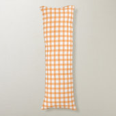 Cute Retro Oranje Gingham ruitpatroon Lichaamskussen (Voorkant Verticaal)