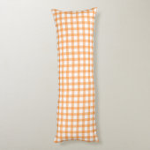 Cute Retro Oranje Gingham ruitpatroon Lichaamskussen (Achterkant (Verticaal))