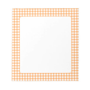 Cute Retro Oranje Gingham ruitpatroon Notitieblok