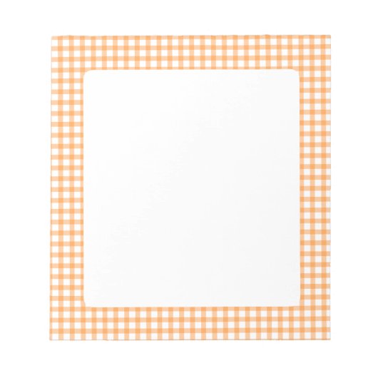 Cute Retro Oranje Gingham ruitpatroon Notitieblok (Voorkant)