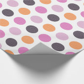 Cute Retro Oranje Paars Pink Pink Patroon Cadeaupapier (Hoek)