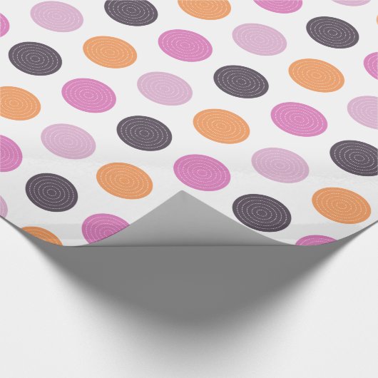 Cute Retro Oranje Paars Pink Pink Patroon Cadeaupapier (Hoek)