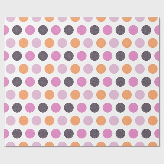 Cute Retro Oranje Paars Pink Pink Patroon Cadeaupapier (Vlak)