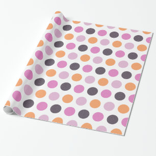 Cute Retro Oranje Paars Pink Pink Patroon Cadeaupapier