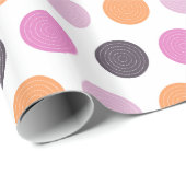 Cute Retro Oranje Paars Pink Pink Patroon Cadeaupapier (Rol Hoek)
