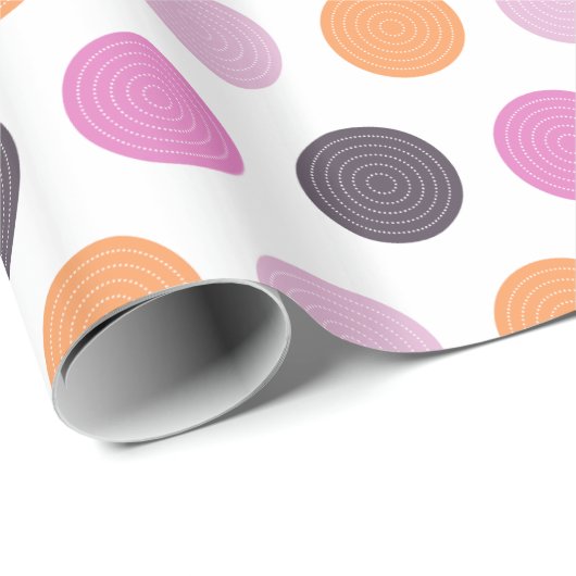 Cute Retro Oranje Paars Pink Pink Patroon Cadeaupapier (Rol Hoek)