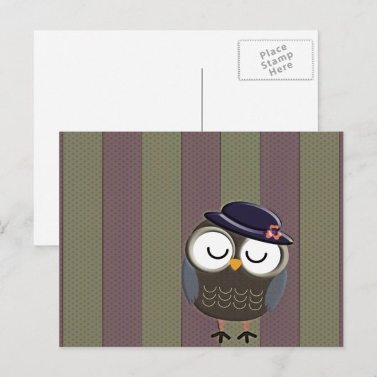 Cute Retro Owl Briefkaart (Voorkant / Achterkant)