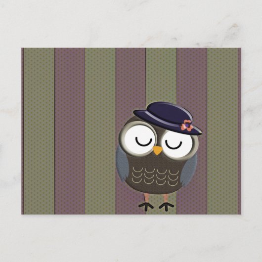Cute Retro Owl Briefkaart (Voorkant)