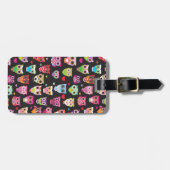 Cute retro owl model geïllustreerd bagage hoesje bagagelabel (Voorkant horizontaal)