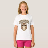 Cute Retro Owl Overthinking Girls T-Shirt (Voorkant volledig)