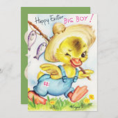 Cute retro  Paaseend voeg bericht toe Feestdagenkaart (Voorkant / Achterkant)